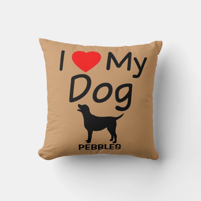 I Love My Dog Cushion (Front)