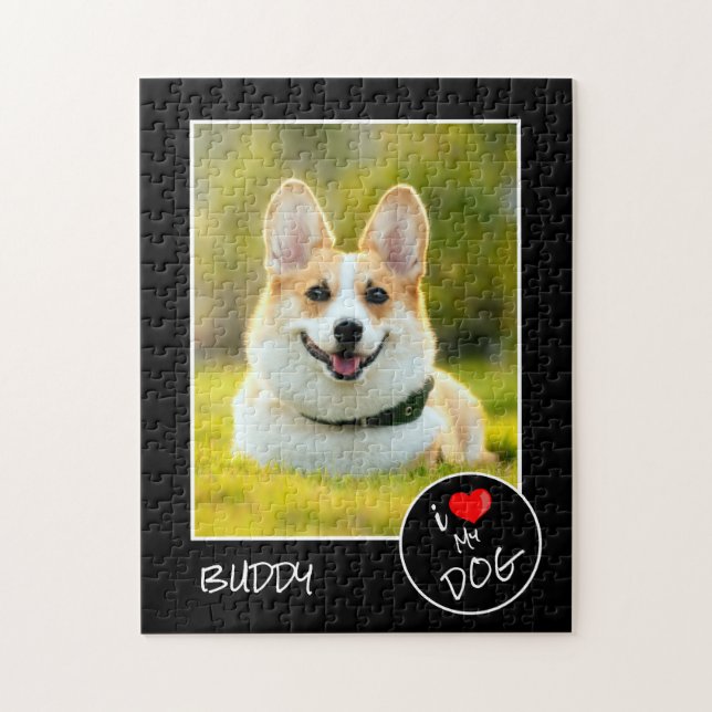 I Love My Dog, Custom Photo – Pet Lovers Jigsaw Puzzle (Vertical)