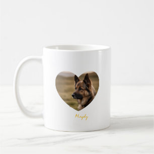 I love my dog customized image and name coffee mug