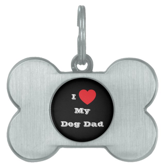 I ♥️ Love My Dog Dad Pet ID Tag (Front)