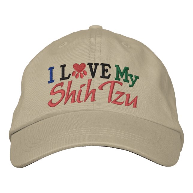 I Love My Dog Embroidered Hat (Front)