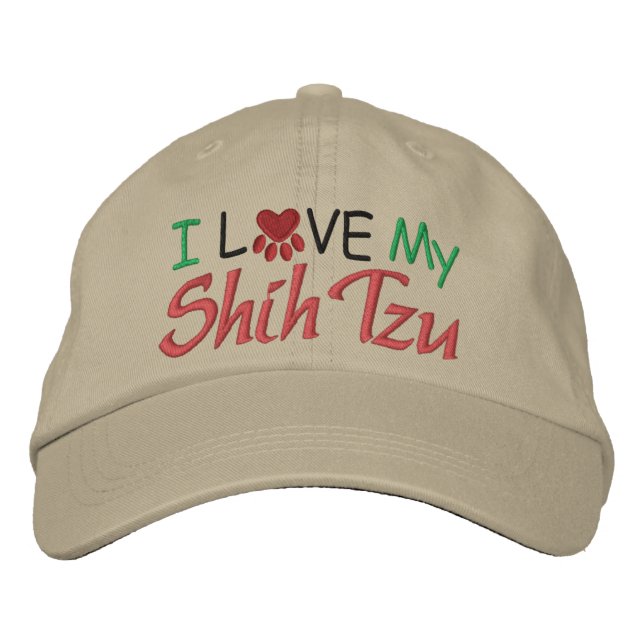 I Love My Dog Embroidered Hat (Front)