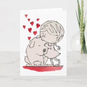 I love my dog greeting card