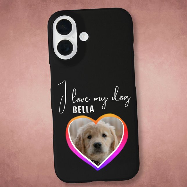 I love my Dog Heart Photo Pet Name  Case-Mate iPhone Case (Creator Uploaded)