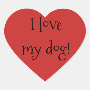 I Love My Dog! Heart Stickers