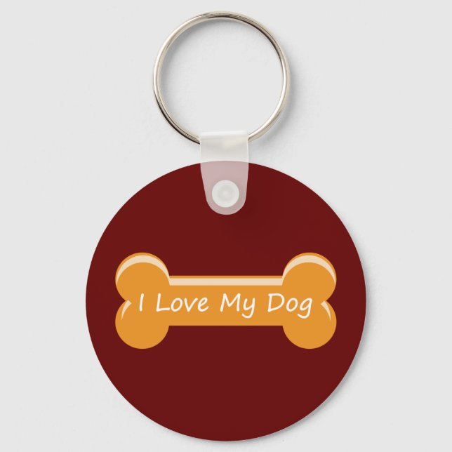 I Love My Dog | Mr. Dog Bone Key Ring (Front)