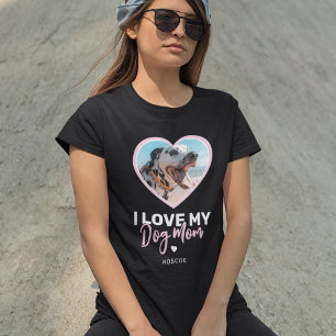 I Love My Dog Mum Heart Photo T-Shirt