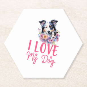 I love my Dog Paper Coaster