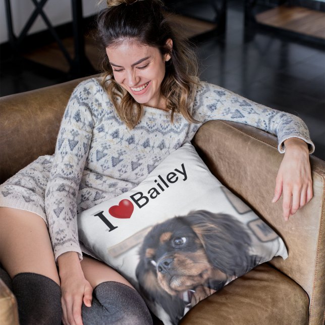 I Love My Dog personalised photo Cushion (Creator Uploaded)