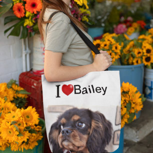 I Love My Dog personalised photo Tote Bag