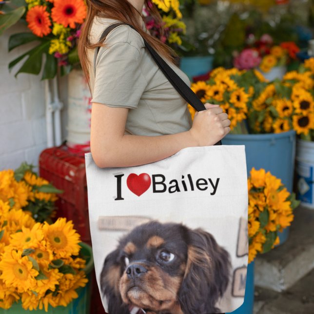 I Love My Dog personalised photo  Tote Bag (Creator Uploaded)