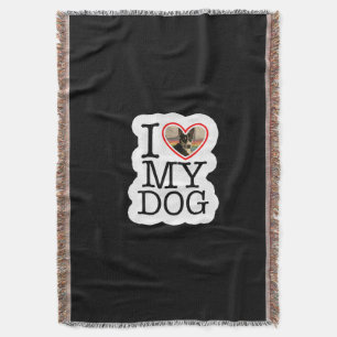 I Love My Dog Personalised Pillow Throw Blanket