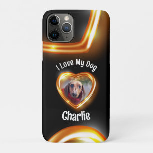 I Love My Dog Pet Glowing Heart iPhone 11 Pro Case