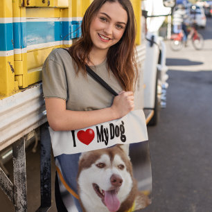 I Love My Dog photo Tote Bag