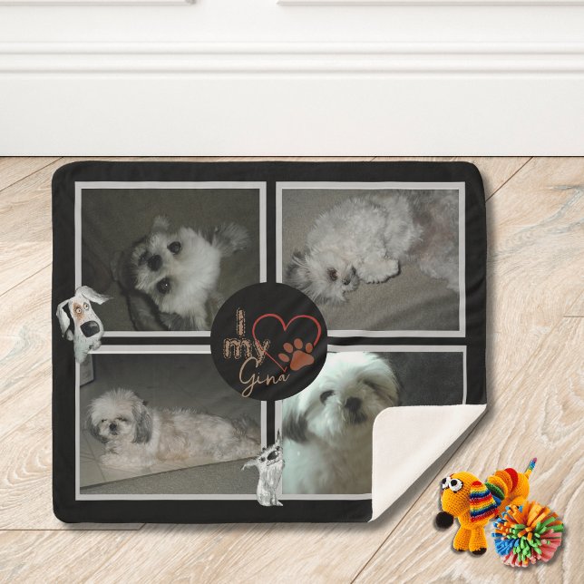 I Love My Dog Sherpa Blanket ( Love My Dog Sherpa Blanket)