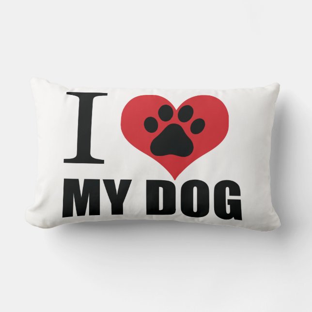 I love my dog throw pillow (Front)
