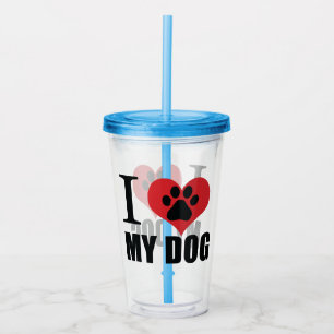 I love my dog throw pillow acrylic tumbler