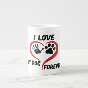 I love my dog throw pillow bone china mug