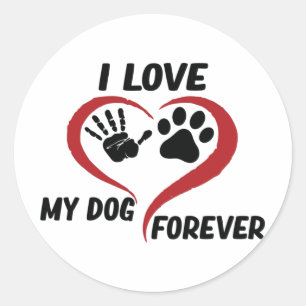 I love my dog throw pillow classic round sticker