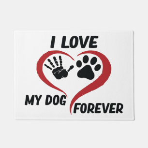 I love my dog throw pillow doormat
