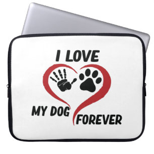 I love my dog throw pillow laptop sleeve