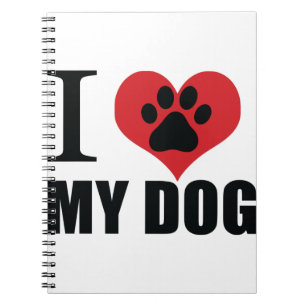 I love my dog throw pillow notebook
