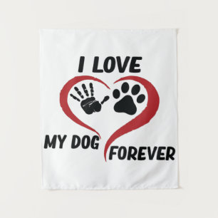I love my dog throw pillow tapestry