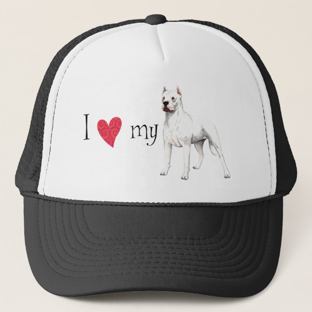 I Love my Dogo Argentino Trucker Hat (Front)