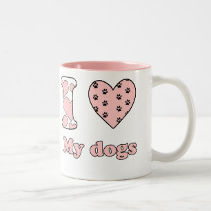 I love my dogs Two-Tone coffee mug