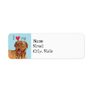 I Love my Dogue de Bordeaux Return Address Label
