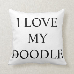 I LOVE MY DOODLE LABRA GOLDEN DOODLE DOG PILLOW
