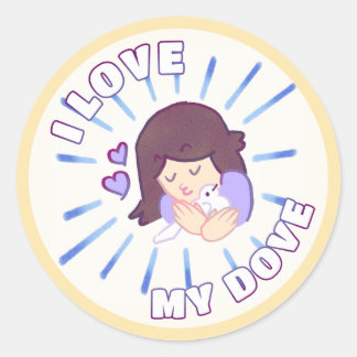 "I Love My Dove" Paper Stickers