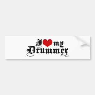 I Love My Drummer Bumper Sticker