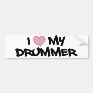 I Love My Drummer Bumper Sticker