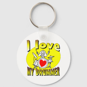 I Love My Drummer Key Ring