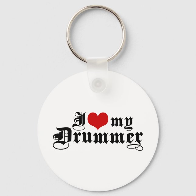 I Love My Drummer Key Ring (Front)