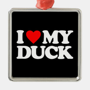 I LOVE MY DUCK METAL TREE DECORATION
