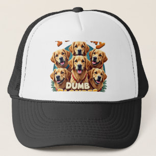I Love My Dumb Blonde Golden Retrievers Vintage Re Trucker Hat