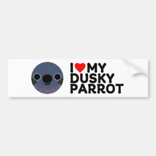 I LOVE MY DUSKY PARROT BUMPER STICKER