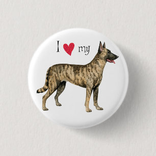 I Love my Dutch Shepherd 3 Cm Round Badge