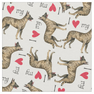 I Love my Dutch Shepherd Fabric