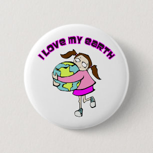 I Love My Earth 6 Cm Round Badge