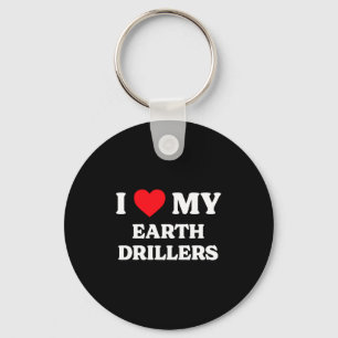 I Love My Earth Drillers Funny Appreciation Heart Key Ring