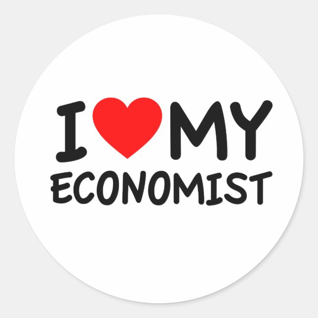I love my economist classic round sticker (Front)
