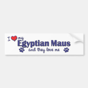 I Love My Egyptian Maus (Multiple Cats) Bumper Sticker