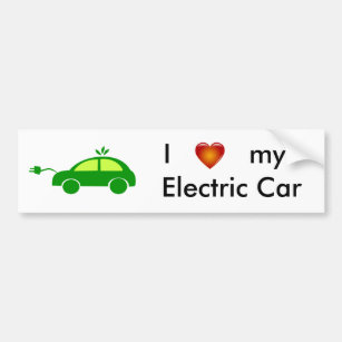 I Love my Electric Car Bumper Sticker