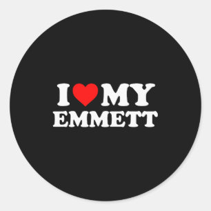 I Love My Emmett Classic Round Sticker