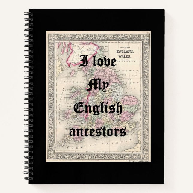 I Love My English Ancestors | Hard Cover Notebook  (Front)