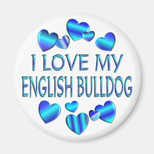 I Love My English Bulldog Magnet