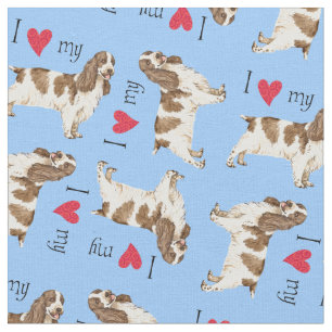 I Love my English Cocker Spaniel Fabric